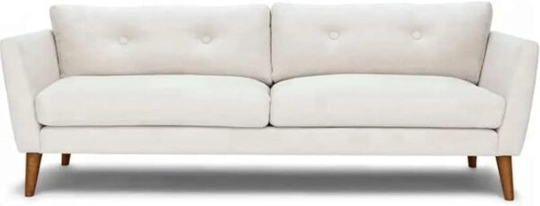 Emirates Living "" Office Sofa - a modern, white 3-seater. Stylishly upholstered and supported by cherry-stained wood legs, this comfy couch is perfect for home or office lounging.(WHITE)