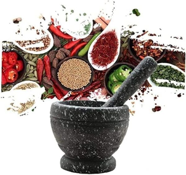 Emirates Living Spice Grinder Garlic Mortar and Pestle Set Grinding Bowl Crush Pot Garlic Mincer Herb Spice Masher Grinder Chopper for Crushing Pill Mashers Tools Style - Image 6