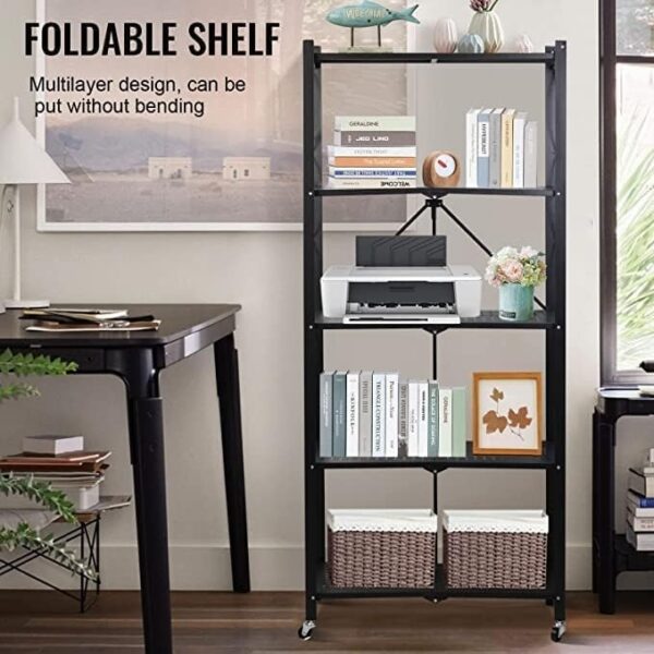 Emirates Living Foldable Storage Organizer 5 Tier,Shelves Kitchen Cabinet, Shelf Multipurpose Rack for Living Room Bedroom Kitchen Garage - Image 6