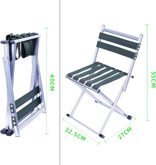 EMIRATES LIVING Camping Chairs Thick Backrest Folding Chair for Adults Outdoor Chair Fishing Stool Small Bench Fishing Chair Comfortable for the Beach - Image 2