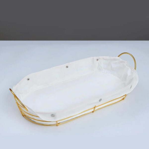 EMIRATES LIVING Metal Bread Basket with Fabric Lining, Rectangle Storage Baskets for Breads Vegetables Snacks Candies Fruits Tray Living Room Office Kitchen -Tableware (3 Piece set)(NW-30727) - Image 5