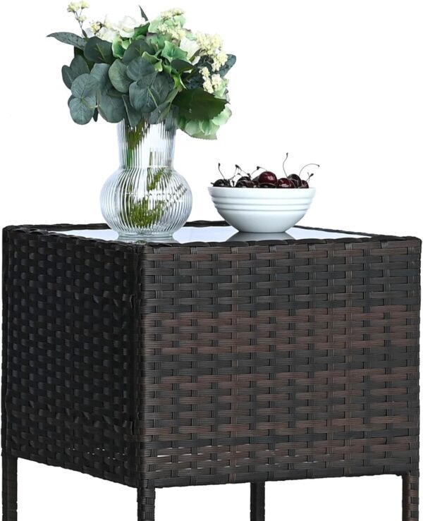 Emirates Living Garden Lounge Set 3 Piece with Cushions Patio Outdoor Lawn Yard Terrace Balcony Seat Seating Sitting Chair Furniture Poly Rattan Brown - Image 6