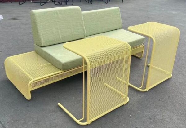 Emirates Living 4-Seater Outdoor Sofa Set, Bistro Furniture Wicker Patio Chairs with Cushion, Tempered Glass Table| Metal Frame Patio Garden Furniture I Modern Design Garden Lounge Wire Mesh Sofa Set - Image 2