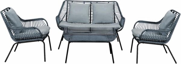 Emirates Living Outdoor 4-Piece Rocking Chair Set, Tempered Glass Table for Backyard Porch Luxury sofa set Patio Use Porch Chairs Cushioned Set