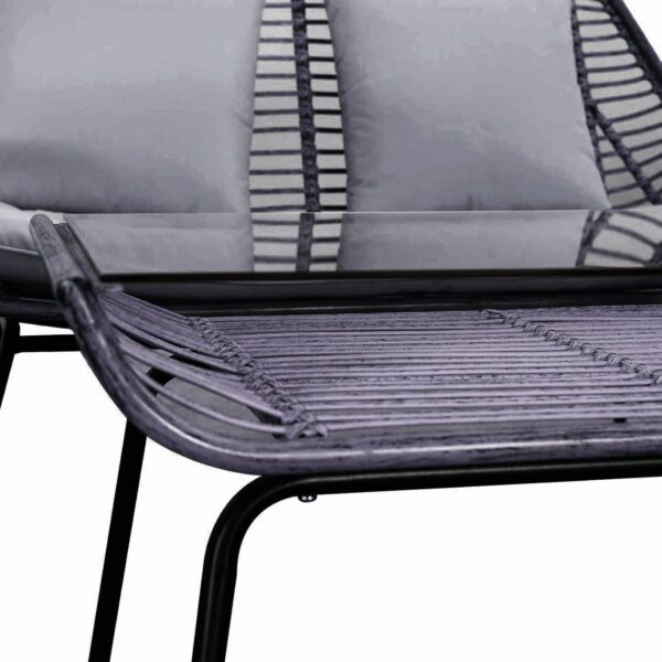 Emirates Living Outdoor 4-Piece Rocking Chair Set, Tempered Glass Table for Backyard Porch Luxury sofa set Patio Use Porch Chairs Cushioned Set - Image 3