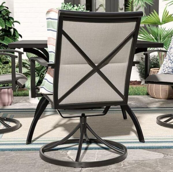 Emirates Living Outdoor Patio Dining Set with 4 Swivel Chairs and Square Table – Perfect for Outdoor Dining, Backyard, Garden, or Patio Entertainment and Relaxation. - Image 5