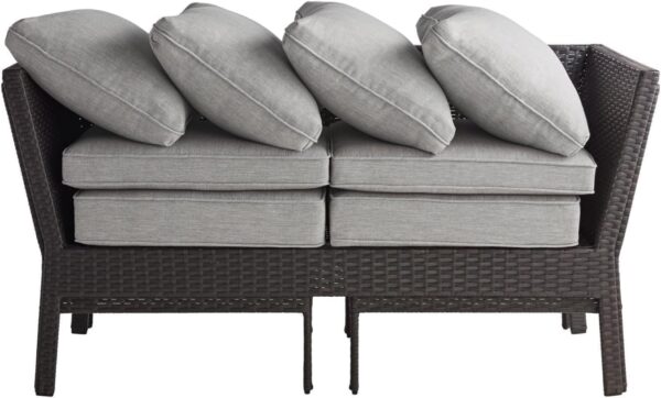 Emirates Living Outdoor Patio Furniture Set, 3 Chairs with Centre Table, Grey Cushions - Image 5