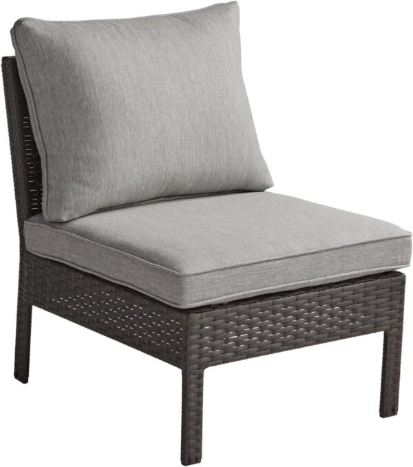 Emirates Living Outdoor Patio Furniture Set, 3 Chairs with Centre Table, Grey Cushions - Image 6