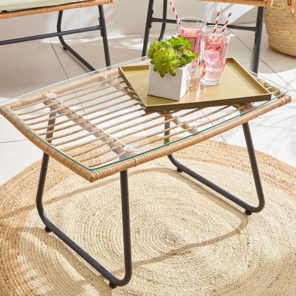 Emirates Living Rattan Garden Furniture Rattan Chair Outdoor Indoor Sofa Cushions Balcony Conservatory 4 Piece Backyard Modern Style Sofa Set - Image 7