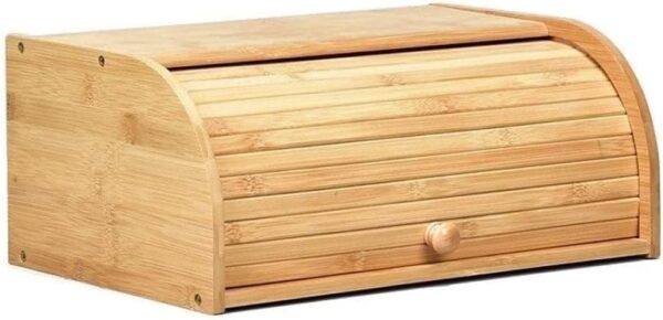 Emirates Living Bamboo Bread Box, Bread Box With Lid, Bread Basket Basket Sweets Storage Basket-Small