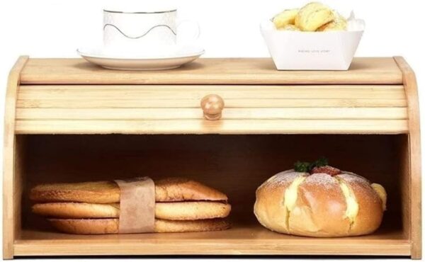 Emirates Living Bamboo Bread Box, Bread Box With Lid, Bread Basket Basket Sweets Storage Basket-Small - Image 5