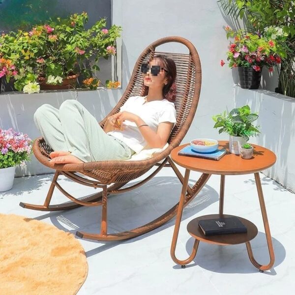Emirates Living Modern Rocking Chair with Plush Seat, High Backrest, Wide Armrests, and Padded Cushion – Ideal for Living Room, Modern Lounge, Balcony, and Nursing Use - Image 2