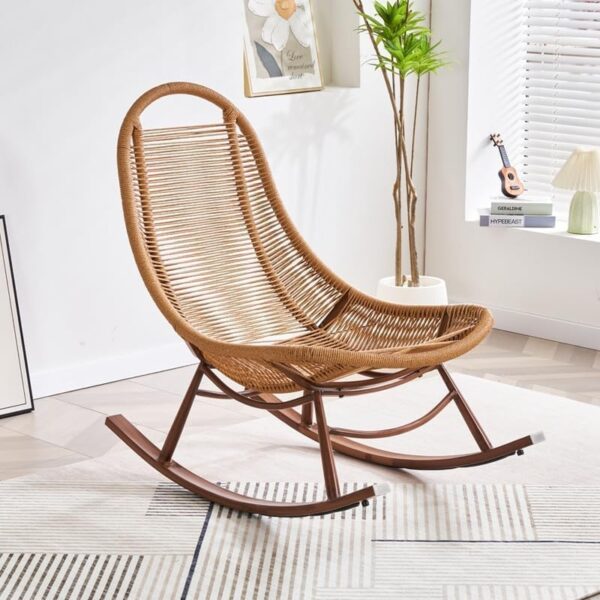 Emirates Living Modern Rocking Chair with Plush Seat, High Backrest, Wide Armrests, and Padded Cushion – Ideal for Living Room, Modern Lounge, Balcony, and Nursing Use - Image 5