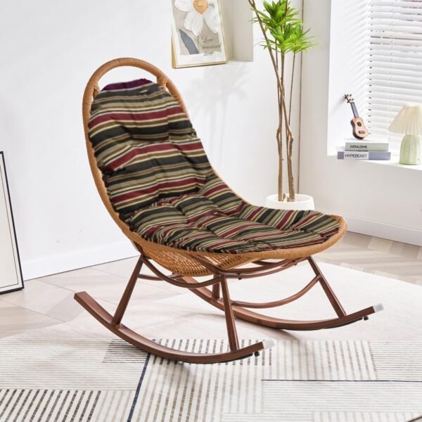 Emirates Living Modern Rocking Chair with Plush Seat, High Backrest, Wide Armrests, and Padded Cushion – Ideal for Living Room, Modern Lounge, Balcony, and Nursing Use - Image 6