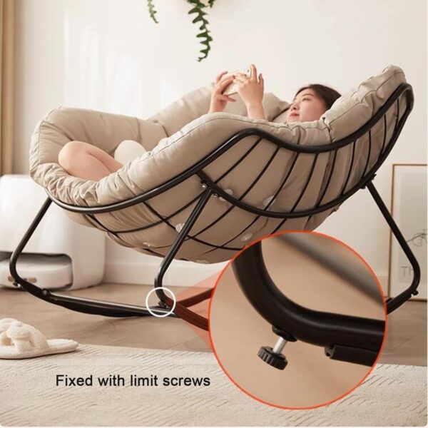 Emirates Living Rocking Chair with Thick Soft Seat, Modern Lounge & Nursing Chair for Balcony and Living Room, High Backrest, Wide Armrests, and Padded Cushion - Image 3