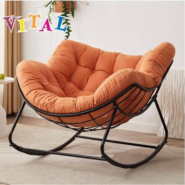 Emirates Living Rocking Chair with Thick Soft Seat, Modern Lounge & Nursing Chair for Balcony and Living Room, High Backrest, Wide Armrests, and Padded Cushion - Image 4