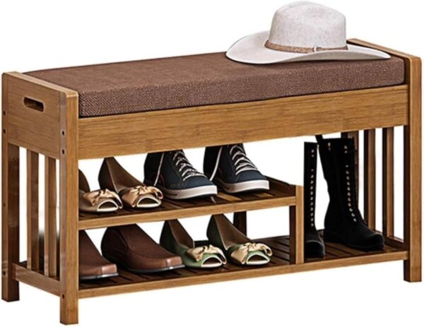 Emirates Living Bamboo Shoe Racks 2 Tier Shoes Storage Shelf,Multi-Functional Shoe Storage Organiser Rack and Shelves,Shoe Tower Shelf for Living Room,Entryway,Hallway and Cloakroom - Image 2