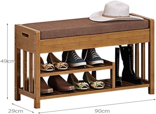 Emirates Living Bamboo Shoe Racks 2 Tier Shoes Storage Shelf,Multi-Functional Shoe Storage Organiser Rack and Shelves,Shoe Tower Shelf for Living Room,Entryway,Hallway and Cloakroom - Image 3