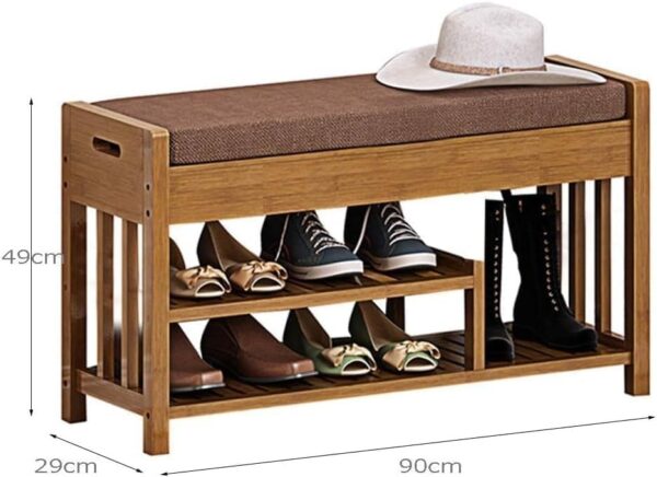 Emirates Living Bamboo Shoe Racks 2 Tier Shoes Storage Shelf,Multi-Functional Shoe Storage Organiser Rack and Shelves,Shoe Tower Shelf for Living Room,Entryway,Hallway and Cloakroom - Image 4