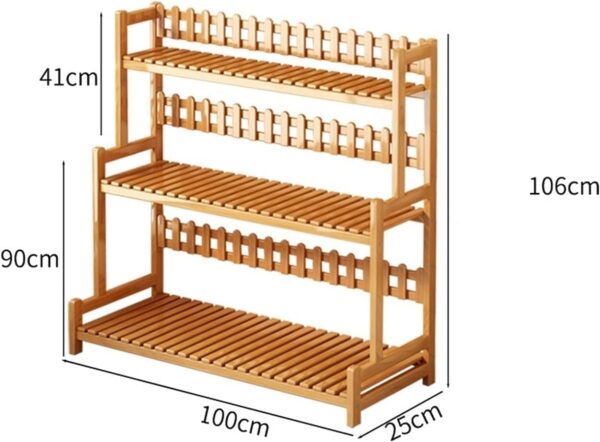 Emirates Living 3 Tier Bamboo Plant Stand Widen Flower Pot Stand Display Rack for Indoor Outdoor Garden Greenhouse Patio Natural - Image 5