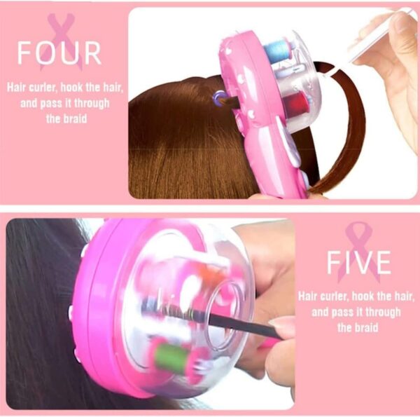 Emirates Living Automatic Hair Braiding Kit Tool, Hair Braider Styling Tool Automatic Hair Braider Machine, DIY Hairstyle Electric Hair Twister for Kids Girls - Image 4