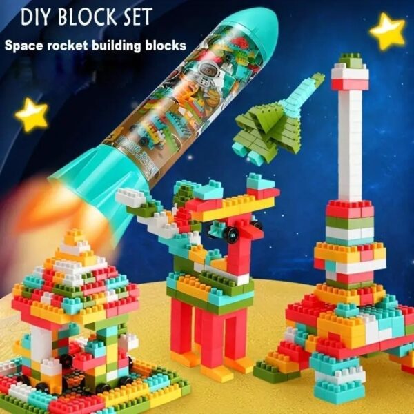 Emirates Living 370 Pcs Space Rocket Kids Toy Set Building Blocks for Toddler 3 4 5 6 7 Years STEM Preschool Sensory Educational Kids Toys Girls Puzzle Assembly Toy - Image 4