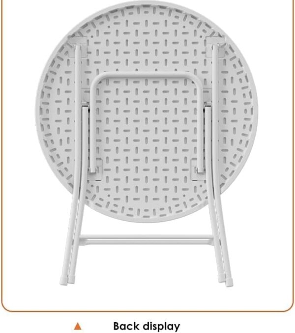 EMIRATES LIVING Decoration Modern Round Side Table End Accent Table Couch Table Marble Finish Table Top Black Metal Frame Dining Table - Image 2