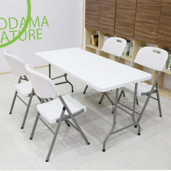 EMIRATES LIVING 1.8M 6Ft Foldable Lightweight Table, Durable Outdoor And Indoor Portable Table, Colour White