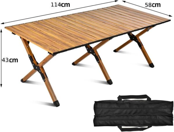 EMIRATES LIVING Portable Folding Roll-Up Wood Picnic Table: Ideal for Outdoor Camping, Beach BBQs, Fishing, and Backyard Gatherings - Image 2