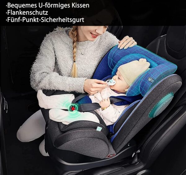EMIRATES LIVING Ultimate Baby Car Seat for Safety & Comfort – Adjustable, Lightweight, Easy Installation, 5-Point Harness, Side Impact Protection, and Washable Cover for Newborns & Toddlers (BLUE) - Image 5