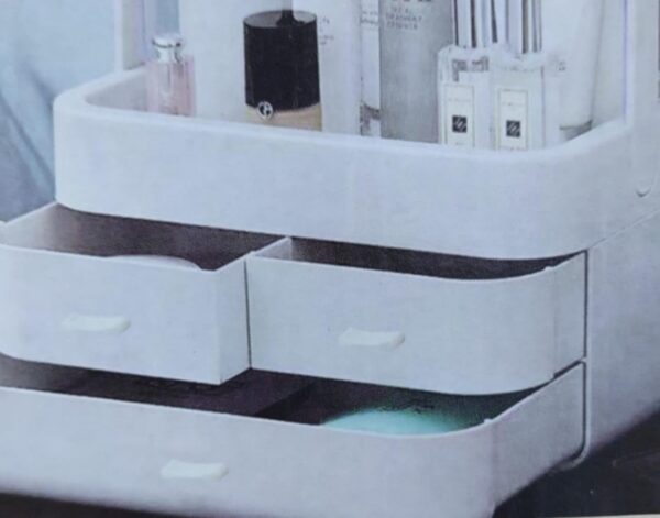Emirates Living Modern Makeup Storage Organizer Box Cosmetics storage display rack with drawer，Waterproof, dustproof, elegant display cabinet，Suitable for bathroom countertop, bedroom dresser - Image 4