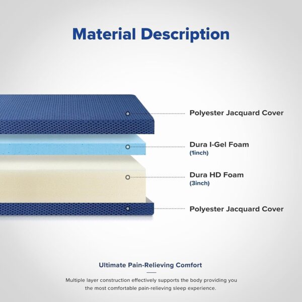 Emirates Living Tri-Folding Foam Mattress, 4" Single Size, Play Mat, Foldable Bed, Guest Beds, Portable Bed - Image 5