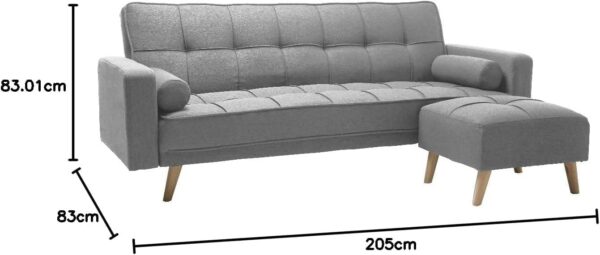 Emirates Living Light luxury fabric sofa bed sectional Furniture with square ottoman - Image 4