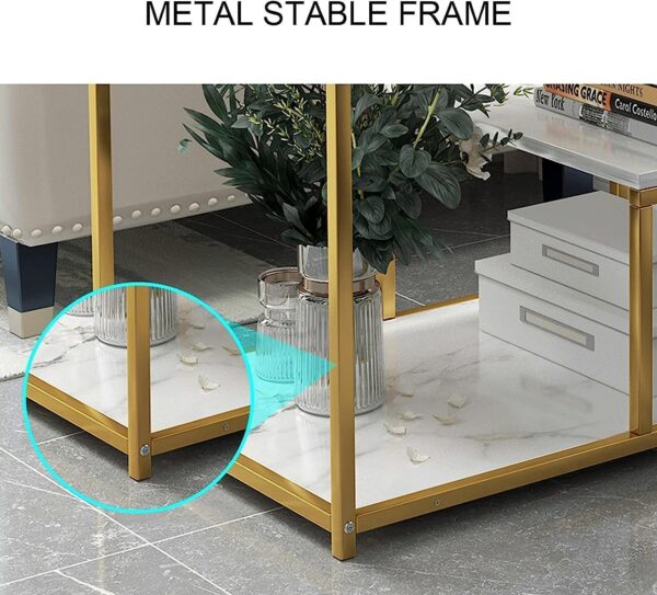 Emirates Living Engineered Wood 3 Tier Coffee Table for Living Room Tea Table Centre Table Nesting Table End Table Bedside Table Side Table for Living Room Bedroom Office - Image 4