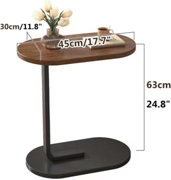 Emirates Living Modern Coffee Table, Creative Design End Table, Small Snack Side Table, Storage Coffee Table, Corner Bedside Computer Desk, Nightstand for Bedroom Living Room Balcony (Black & White) - Image 2
