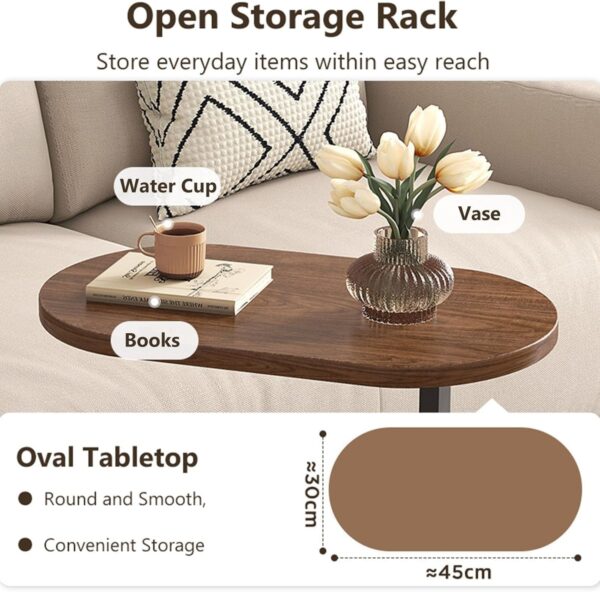 Emirates Living Modern Coffee Table, Creative Design End Table, Small Snack Side Table, Storage Coffee Table, Corner Bedside Computer Desk, Nightstand for Bedroom Living Room Balcony (Black & White) - Image 3