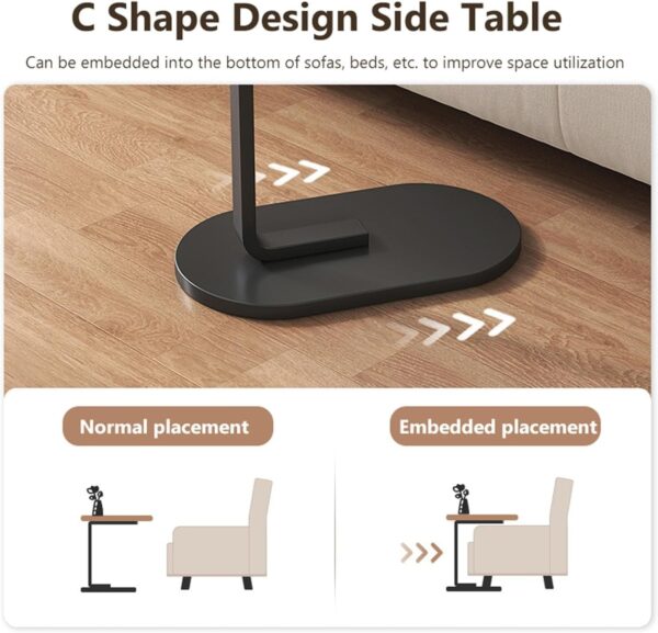 Emirates Living Modern Coffee Table, Creative Design End Table, Small Snack Side Table, Storage Coffee Table, Corner Bedside Computer Desk, Nightstand for Bedroom Living Room Balcony (Black & White) - Image 4