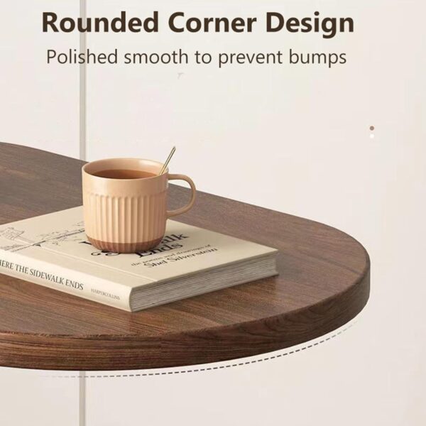 Emirates Living Modern Coffee Table, Creative Design End Table, Small Snack Side Table, Storage Coffee Table, Corner Bedside Computer Desk, Nightstand for Bedroom Living Room Balcony (Black & White) - Image 5
