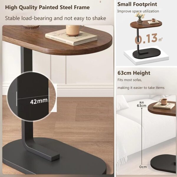 Emirates Living Modern Coffee Table, Creative Design End Table, Small Snack Side Table, Storage Coffee Table, Corner Bedside Computer Desk, Nightstand for Bedroom Living Room Balcony (Black & White) - Image 6