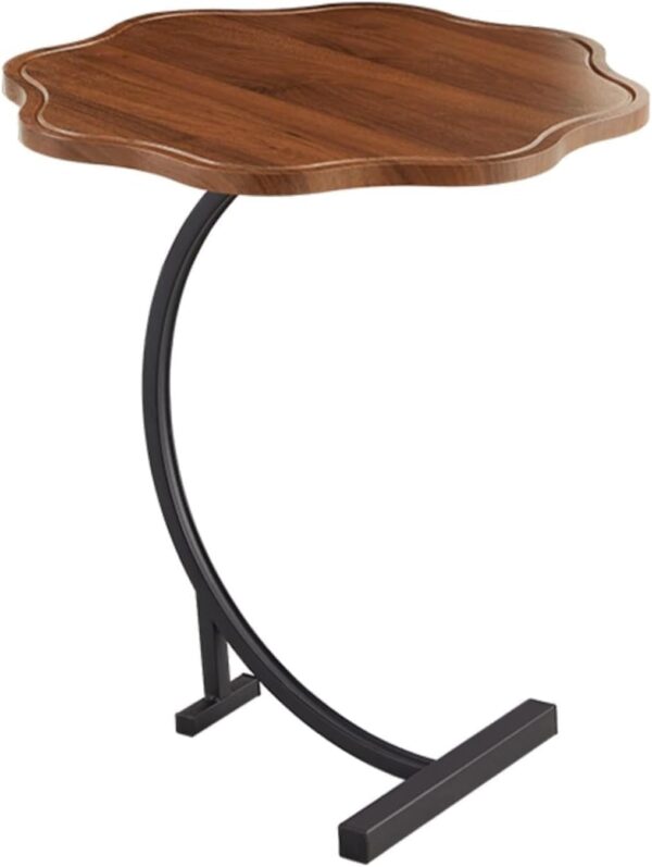 Emirates Living C-Shaped End Table, Small Side Table Next to Sofa Bed, C-Shaped Side Table in Living Room and Bedroom, C-Shaped Side Table, Single Layer - Image 2