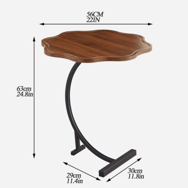 Emirates Living C-Shaped End Table, Small Side Table Next to Sofa Bed, C-Shaped Side Table in Living Room and Bedroom, C-Shaped Side Table, Single Layer - Image 3