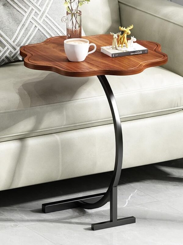 Emirates Living C-Shaped End Table, Small Side Table Next to Sofa Bed, C-Shaped Side Table in Living Room and Bedroom, C-Shaped Side Table, Single Layer - Image 4