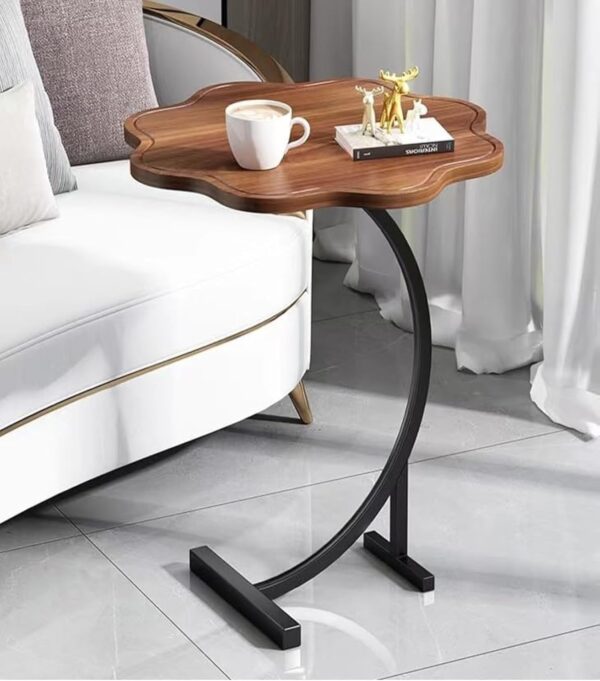 Emirates Living C-Shaped End Table, Small Side Table Next to Sofa Bed, C-Shaped Side Table in Living Room and Bedroom, C-Shaped Side Table, Single Layer - Image 8