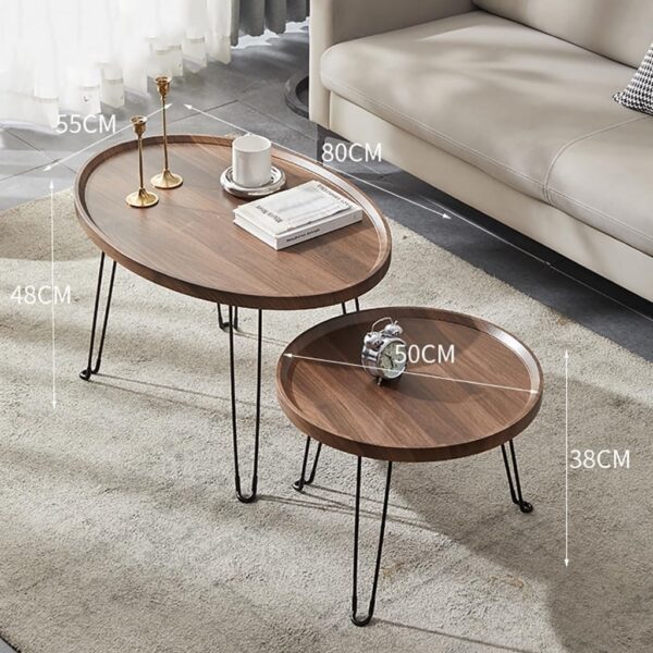 Emirates Living Wooden Coffee Tables, 2PCS Combo Sofa Side Table, Small Dining Table with Floor Seat, Study Table/Desk in Bed - Image 3
