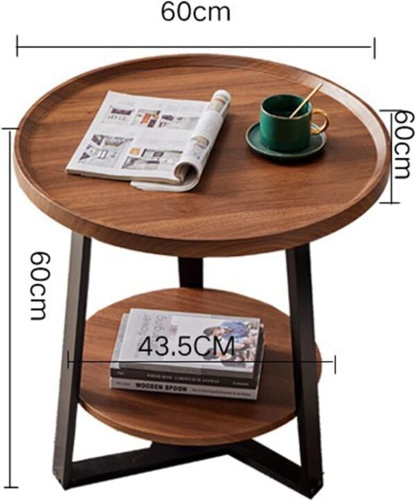 Emirates Living Modern Light Luxury Style Round Double-Layer Walnut Coffee Table, Suitable for Home Living Room Decoration - Image 3