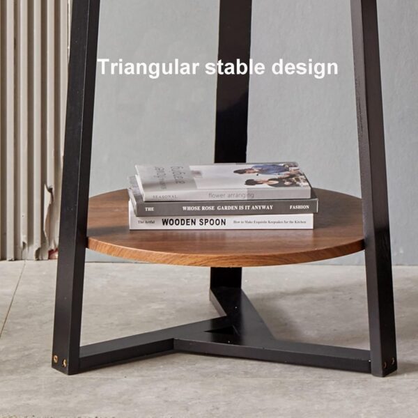 Emirates Living Modern Light Luxury Style Round Double-Layer Walnut Coffee Table, Suitable for Home Living Room Decoration - Image 5