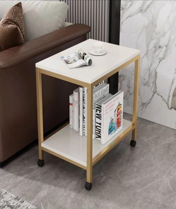 Emirates Living Nesting Coffee Table With Metal Frame, White/Natural Wood, Living Room
