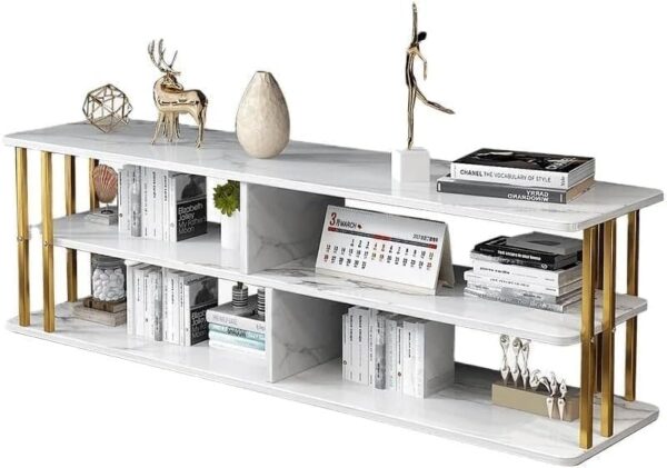 Emirates Living End Tables, Double Layer Storage Console Table Modern Simplicity TV Cabinet Multifunction Wall Console Table (WHITE)
