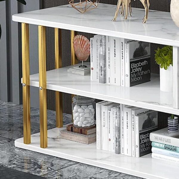 Emirates Living End Tables, Double Layer Storage Console Table Modern Simplicity TV Cabinet Multifunction Wall Console Table (BROWN) - Image 5