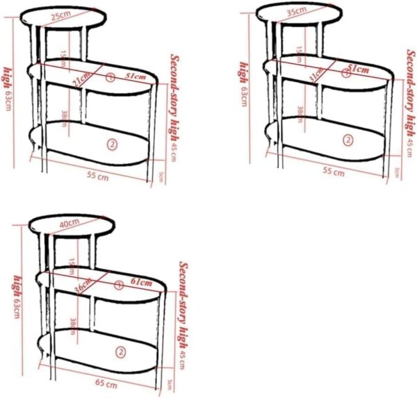 Emirates Living Room Tables Light Luxury Sofa Side Table Creative Side Table Coffee Table Wrought Iron Side Table Living Room Corner Table Three-Layer Shelf Design Make Full Use of Storage Space - Image 2